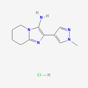 2-(1-methyl-1H-pyrazol-4-yl)-5H,6H,7H,8H-imidazo[1,2-a]pyridin-3-amine hydrochloride