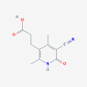 molecular formula C11H12N2O3 B2698034 3-(5-Cyano-2,4-dimethyl-6-oxo-1,6-dihydropyridin-3-yl)propanoic acid CAS No. 852940-47-7