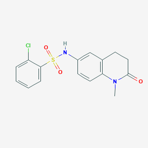 molecular formula C16H15ClN2O3S B2698037 2-氯-N~1~-(1-甲基-2-氧代-1,2,3,4-四氢-6-喹啉基)-1-苯磺酰胺 CAS No. 922080-38-4