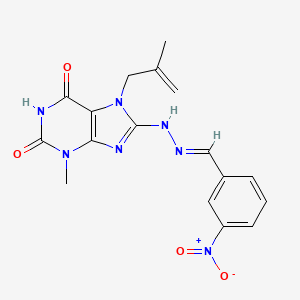 6-hydroxy-3-methyl-7-(2-methylprop-2-en-1-yl)-8-[(2E)-2-(3-nitrobenzylidene)hydrazinyl]-3,7-dihydro-2H-purin-2-one