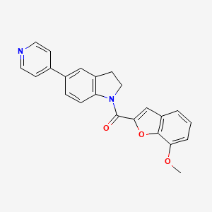 (7-Methoxybenzofuran-2-yl)(5-(pyridin-4-yl)indolin-1-yl)methanone