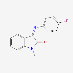 molecular formula C15H11FN2O B2698046 3-[(4-fluorophenyl)imino]-1-methyl-1,3-dihydro-2H-indol-2-one CAS No. 67502-94-7