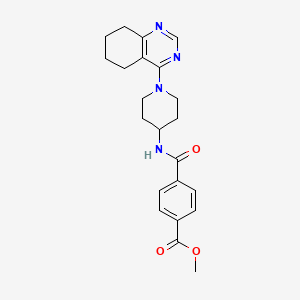 molecular formula C22H26N4O3 B2698047 甲基-4-((1-(5,6,7,8-四氢喹唑啉-4-基)哌啶-4-基)氨基甲酰)苯酸酯 CAS No. 2034595-12-3