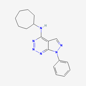 molecular formula C17H20N6 B2698052 N-cycloheptyl-7-phenyl-7H-pyrazolo[3,4-d][1,2,3]triazin-4-amine CAS No. 1226459-37-5