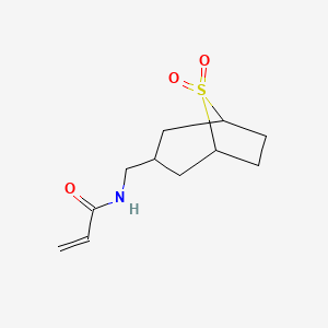 molecular formula C11H17NO3S B2698065 N-[(8,8-Dioxo-8lambda6-thiabicyclo[3.2.1]octan-3-yl)methyl]prop-2-enamide CAS No. 2361656-16-6