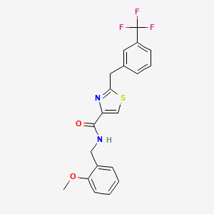 molecular formula C20H17F3N2O2S B2698070 N-(2-methoxybenzyl)-2-[3-(trifluoromethyl)benzyl]-1,3-thiazole-4-carboxamide CAS No. 478042-42-1