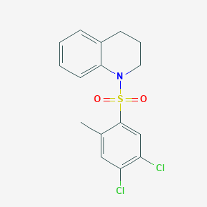 molecular formula C16H15Cl2NO2S B2698073 1-(4,5-Dichloro-2-methylbenzenesulfonyl)-1,2,3,4-tetrahydroquinoline CAS No. 1206139-66-3