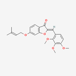 molecular formula C23H24O6 B2698080 (Z)-6-((3-methylbut-2-en-1-yl)oxy)-2-(2,3,4-trimethoxybenzylidene)benzofuran-3(2H)-one CAS No. 622808-23-5