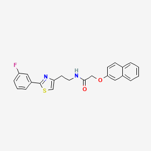 molecular formula C23H19FN2O2S B2698083 N-(2-(2-(3-fluorophenyl)thiazol-4-yl)ethyl)-2-(naphthalen-2-yloxy)acetamide CAS No. 923216-88-0