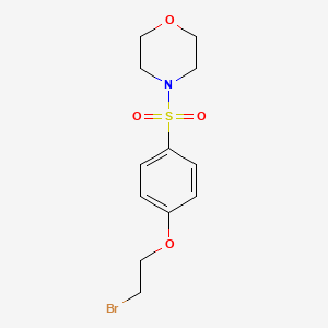 molecular formula C12H16BrNO4S B2698084 4-{[4-(2-溴乙氧基)苯基]磺酰}吗啉 CAS No. 874754-28-6