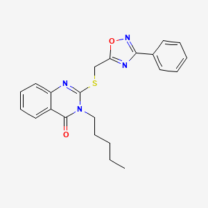 3-pentyl-2-(((3-phenyl-1,2,4-oxadiazol-5-yl)methyl)thio)quinazolin-4(3H)-one