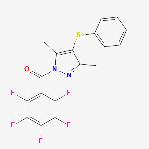 (3,5-Dimethyl-4-phenylsulfanyl-pyrazol-1-yl)-pentafluorophenyl-methanone