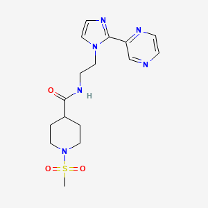 1-(methylsulfonyl)-N-(2-(2-(pyrazin-2-yl)-1H-imidazol-1-yl)ethyl)piperidine-4-carboxamide
