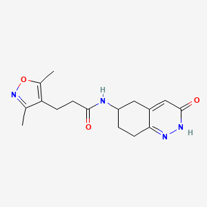 molecular formula C16H20N4O3 B2698101 3-(3,5-dimethylisoxazol-4-yl)-N-(3-oxo-2,3,5,6,7,8-hexahydrocinnolin-6-yl)propanamide CAS No. 2034368-60-8