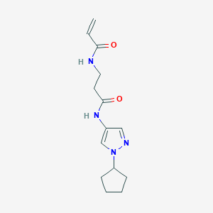 molecular formula C14H20N4O2 B2698106 N-(1-Cyclopentylpyrazol-4-yl)-3-(prop-2-enoylamino)propanamide CAS No. 2361890-20-0