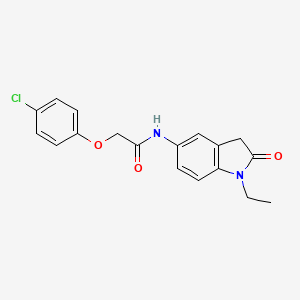 molecular formula C18H17ClN2O3 B2698112 2-(4-氯苯氧基)-N-(1-乙基-2-氧代吲哚-5-基)乙酰胺 CAS No. 921540-23-0