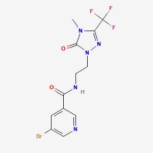 5-bromo-N-(2-(4-methyl-5-oxo-3-(trifluoromethyl)-4,5-dihydro-1H-1,2,4-triazol-1-yl)ethyl)nicotinamide
