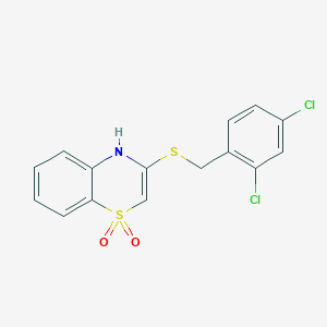 3-[(2,4-dichlorobenzyl)sulfanyl]-1lambda~6~,4-benzothiazine-1,1(4H)-dione