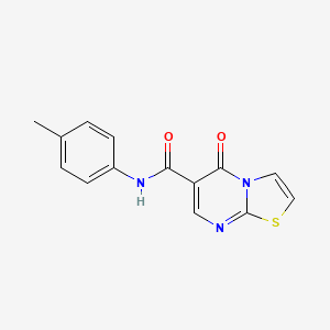 molecular formula C14H11N3O2S B2698118 5-氧代-N-(对甲苯基)-5H-噻唑并[3,2-a]嘧啶-6-基甲酰胺 CAS No. 851943-81-2