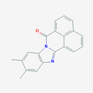 molecular formula C20H14N2O B2698126 6,7-dimethyl-3,10-diazapentacyclo[10.7.1.0^{2,10}.0^{4,9}.0^{16,20}]icosa-1(19),2,4(9),5,7,12,14,16(20),17-nonaen-11-one CAS No. 63873-46-1