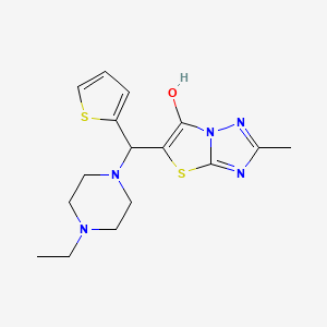 5-((4-Ethylpiperazin-1-yl)(thiophen-2-yl)methyl)-2-methylthiazolo[3,2-b][1,2,4]triazol-6-ol