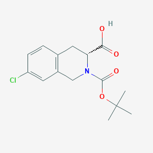 molecular formula C15H18ClNO4 B2698133 (3R)-7-Chloro-2-[(2-methylpropan-2-yl)oxycarbonyl]-3,4-dihydro-1H-isoquinoline-3-carboxylic acid CAS No. 2503156-02-1