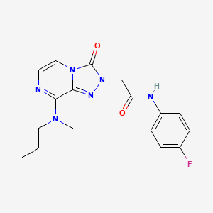 molecular formula C17H19FN6O2 B2698138 N-(4-fluorophenyl)-2-{8-[methyl(propyl)amino]-3-oxo-2H,3H-[1,2,4]triazolo[4,3-a]pyrazin-2-yl}acetamide CAS No. 1251614-96-6