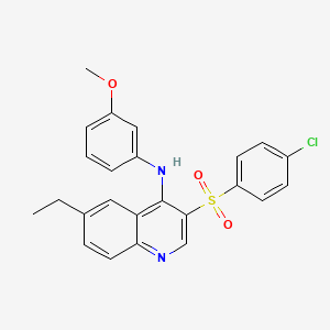 molecular formula C24H21ClN2O3S B2698139 3-((4-氯苯基)磺酰)-6-乙基-N-(3-甲氧基苯基)喹啉-4-胺 CAS No. 895642-97-4