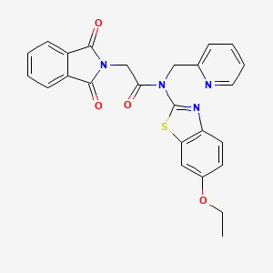 molecular formula C25H20N4O4S B2698151 2-(1,3-dioxoisoindolin-2-yl)-N-(6-ethoxybenzo[d]thiazol-2-yl)-N-(pyridin-2-ylmethyl)acetamide CAS No. 922592-62-9