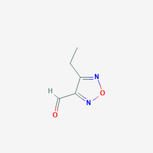 molecular formula C5H6N2O2 B2698152 4-乙基-1,2,5-噁二唑-3-羧醛 CAS No. 1368006-40-9