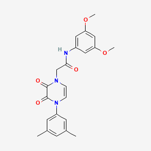 molecular formula C22H23N3O5 B2698153 N-(3,5-dimethoxyphenyl)-2-(4-(3,5-dimethylphenyl)-2,3-dioxo-3,4-dihydropyrazin-1(2H)-yl)acetamide CAS No. 891866-90-3