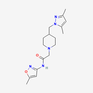 2-(4-((3,5-dimethyl-1H-pyrazol-1-yl)methyl)piperidin-1-yl)-N-(5-methylisoxazol-3-yl)acetamide