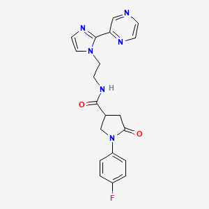 1-(4-fluorophenyl)-5-oxo-N-{2-[2-(pyrazin-2-yl)-1H-imidazol-1-yl]ethyl}pyrrolidine-3-carboxamide