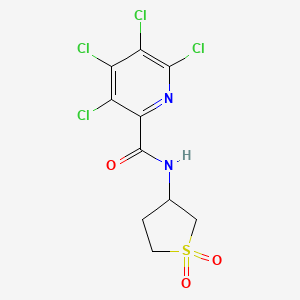 molecular formula C10H8Cl4N2O3S B2698163 3,4,5,6-tetrachloro-N-(1,1-dioxo-1lambda6-thiolan-3-yl)pyridine-2-carboxamide CAS No. 1280859-15-5