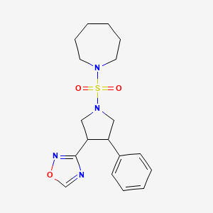 1-{[3-(1,2,4-Oxadiazol-3-yl)-4-phenylpyrrolidin-1-yl]sulfonyl}azepane