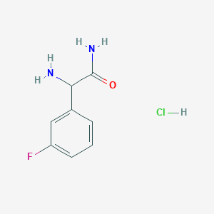 molecular formula C8H10ClFN2O B2698168 2-Amino-2-(3-fluorophenyl)acetamide hydrochloride CAS No. 1801739-59-2
