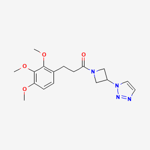 molecular formula C17H22N4O4 B2698169 1-(3-(1H-1,2,3-triazol-1-yl)azetidin-1-yl)-3-(2,3,4-trimethoxyphenyl)propan-1-one CAS No. 2034430-85-6