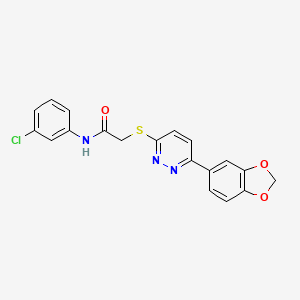 2-[6-(1,3-benzodioxol-5-yl)pyridazin-3-yl]sulfanyl-N-(3-chlorophenyl)acetamide
