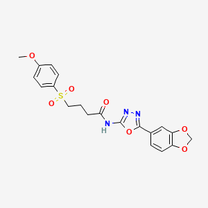 N-(5-(benzo[d][1,3]dioxol-5-yl)-1,3,4-oxadiazol-2-yl)-4-((4-methoxyphenyl)sulfonyl)butanamide