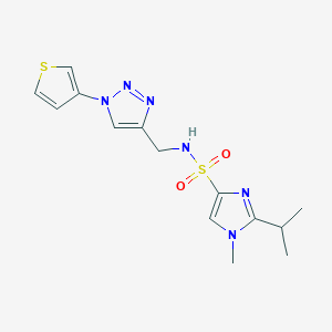 molecular formula C14H18N6O2S2 B2698175 2-isopropyl-1-methyl-N-((1-(thiophen-3-yl)-1H-1,2,3-triazol-4-yl)methyl)-1H-imidazole-4-sulfonamide CAS No. 2034387-01-2