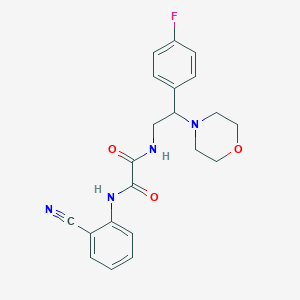 molecular formula C21H21FN4O3 B2698176 N1-(2-氰苯基)-N2-(2-(4-氟苯基)-2-吗啉基乙基)草酰胺 CAS No. 941871-29-0