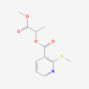 molecular formula C11H13NO4S B2698180 Methyl 2-[2-(methylsulfanyl)pyridine-3-carbonyloxy]propanoate CAS No. 1797665-96-3