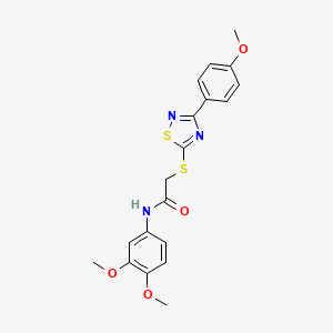 molecular formula C19H19N3O4S2 B2698184 N-(3,4-dimethoxyphenyl)-2-((3-(4-methoxyphenyl)-1,2,4-thiadiazol-5-yl)thio)acetamide CAS No. 864922-40-7