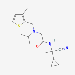 molecular formula C17H25N3OS B2698187 N-(1-cyano-1-cyclopropylethyl)-2-{[(3-methylthiophen-2-yl)methyl](propan-2-yl)amino}acetamide CAS No. 1241582-02-4