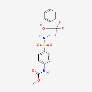 molecular formula C17H17F3N2O5S B2698203 methyl (4-(N-(3,3,3-trifluoro-2-hydroxy-2-phenylpropyl)sulfamoyl)phenyl)carbamate CAS No. 1795297-72-1