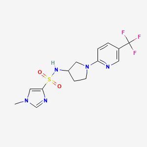 B2698204 1-methyl-N-(1-(5-(trifluoromethyl)pyridin-2-yl)pyrrolidin-3-yl)-1H-imidazole-4-sulfonamide CAS No. 1797141-22-0