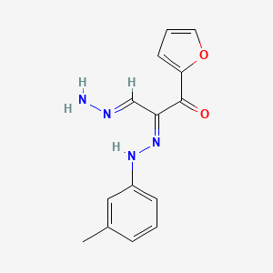 (2E,3E)-1-(furan-2-yl)-3-hydrazinylidene-2-[2-(3-methylphenyl)hydrazin-1-ylidene]propan-1-one