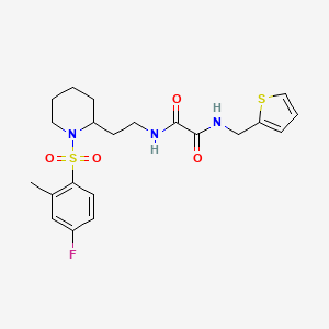 N1-(2-(1-((4-fluoro-2-methylphenyl)sulfonyl)piperidin-2-yl)ethyl)-N2-(thiophen-2-ylmethyl)oxalamide