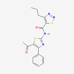 N-(5-acetyl-4-phenylthiazol-2-yl)-4-propyl-1,2,3-thiadiazole-5-carboxamide