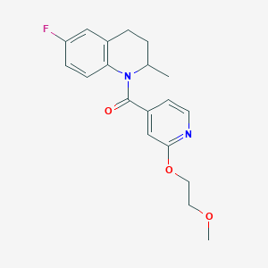 molecular formula C19H21FN2O3 B2698220 (6-fluoro-2-methyl-3,4-dihydroquinolin-1(2H)-yl)(2-(2-methoxyethoxy)pyridin-4-yl)methanone CAS No. 2034445-66-2